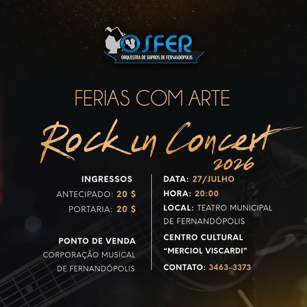 Hoje tem “Rock in Concert” no Teatro Municipal
