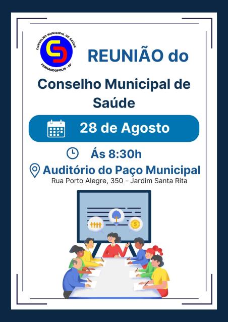 Conselho Municipal de Saúde realiza reunião nesta quinta-feira, 28
