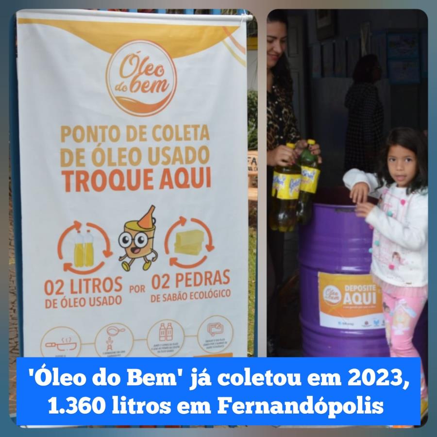 Programa ‘Óleo do Bem’ já coletou 1.360 litros em Fernandópolis