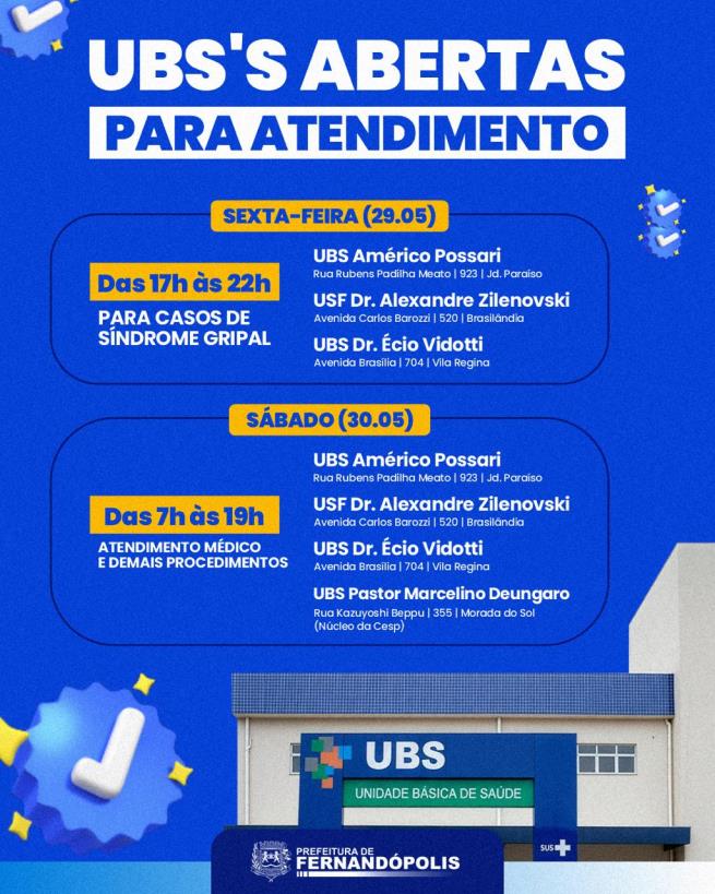 Casos de síndrome gripal levam a alterações de horários nas UBSs