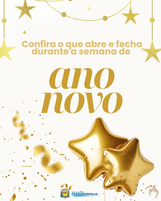 Confira o que abre e fecha no período do Réveillon