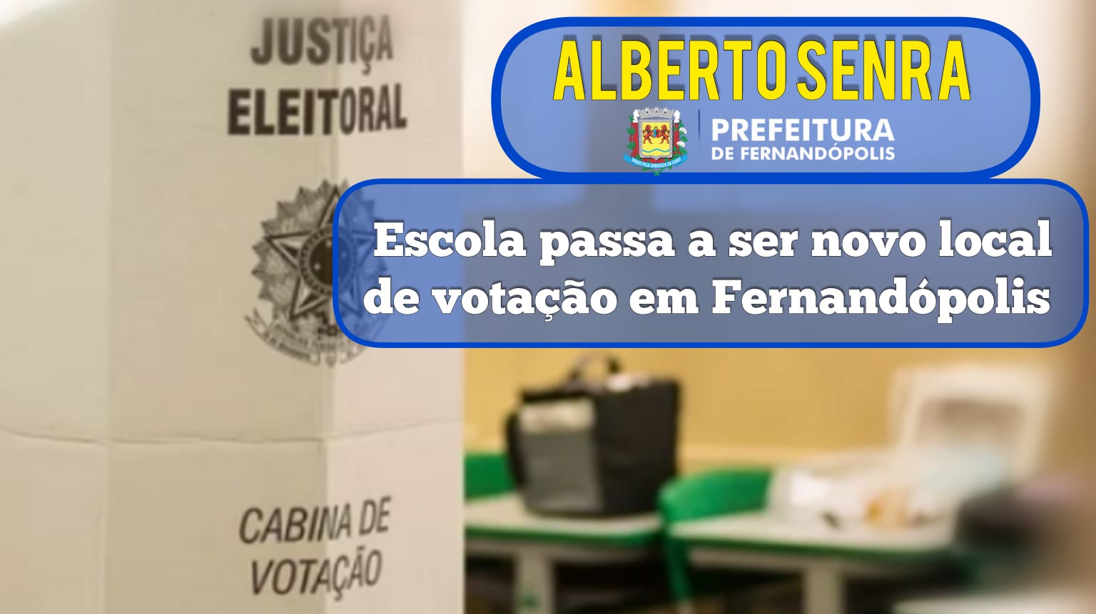 Escola Municipal ‘Alberto Senra’ no Ipanema passa a ser novo local de votação  