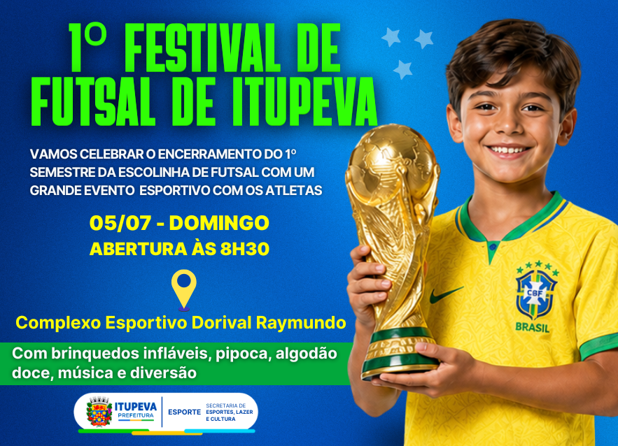 1º Festival de Futsal, com tema Copa do Mundo FIFA 2026, é neste domingo, 5