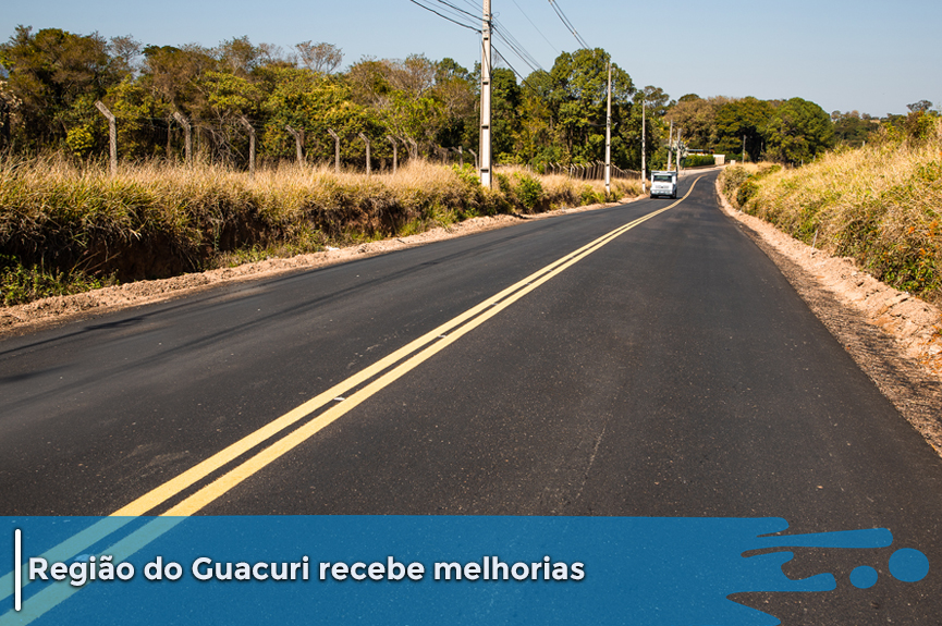 Serviços de sinalização horizontal estão em fase final na região do Guacuri