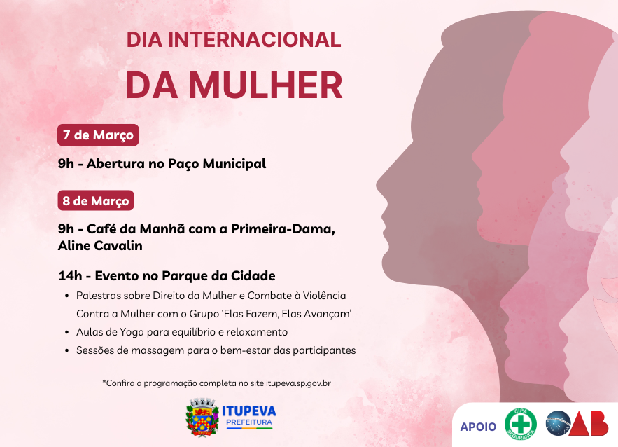 Itupeva prepara programação especial para o Dia Internacional da Mulher