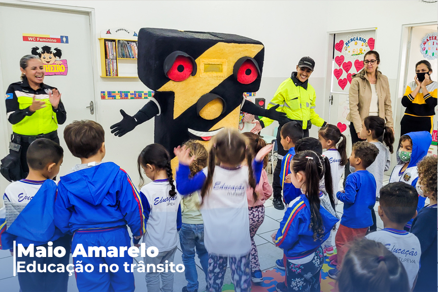 Maio Amarelo: Creche Neide Maria recebe ações sobre educação no trânsito