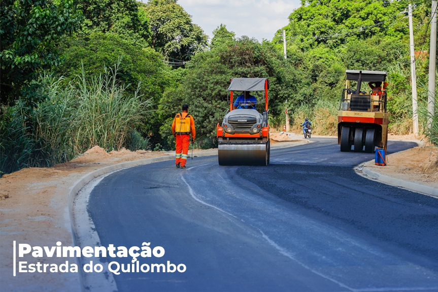 Prefeitura dá continuidade à pavimentação da Estrada do Quilombo
