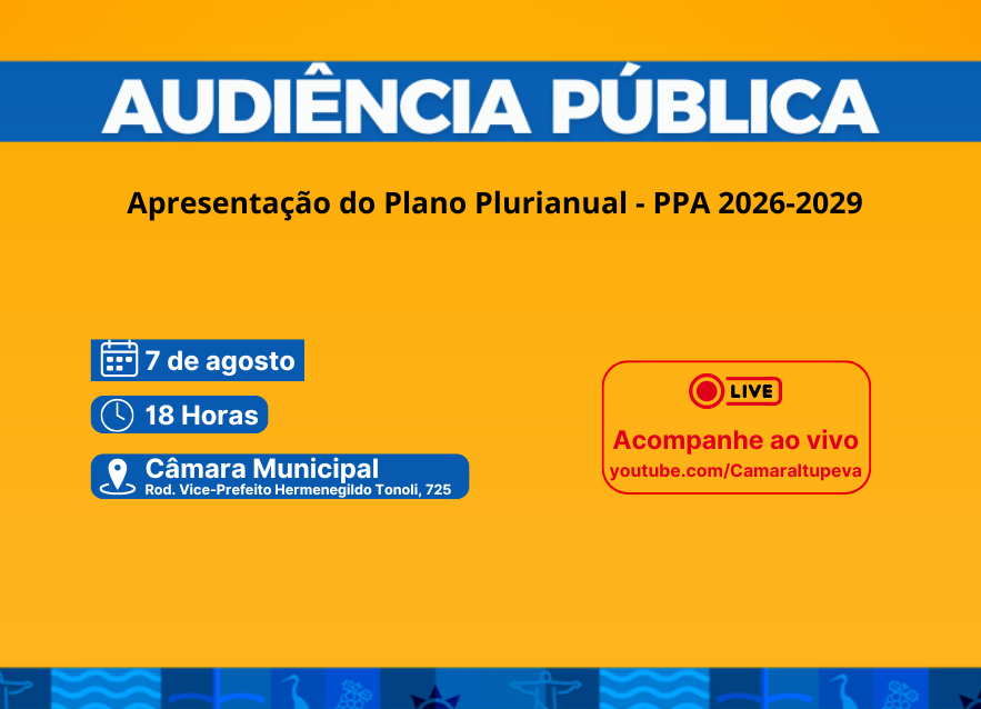 Prefeitura realiza audiência pública do PPA nesta quinta-feira (7)