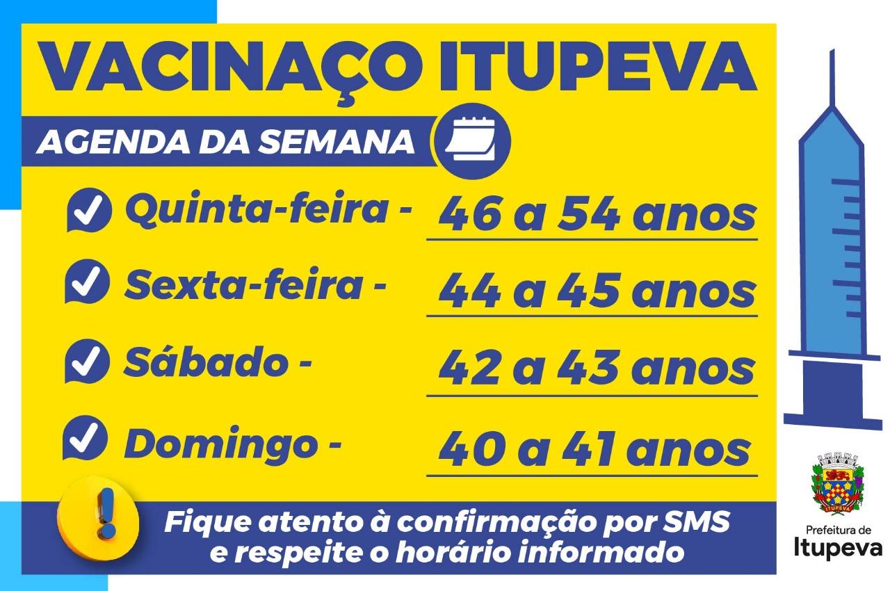 ‘Vacinaço’ vai imunizar 4.500 pessoas acima de 40 anos desta quinta-feira a domingo