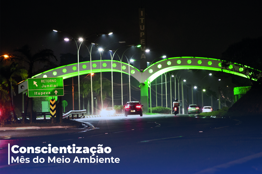 Monumentos de Itupeva ganham iluminação verde em junho pelo Meio Ambiente