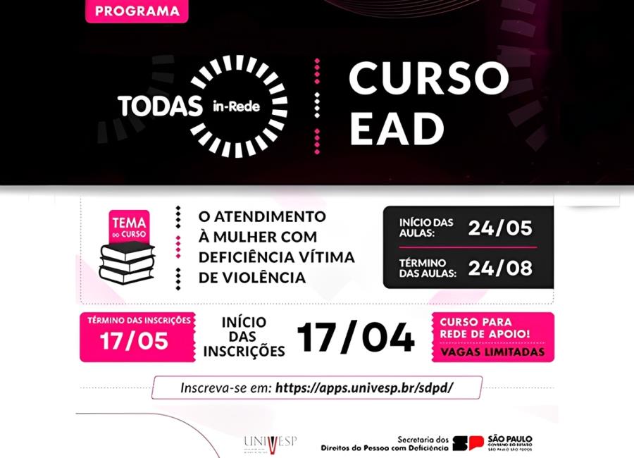 Curso gratuito capacita profissionais no atendimento à mulher com deficiência vítima de violência