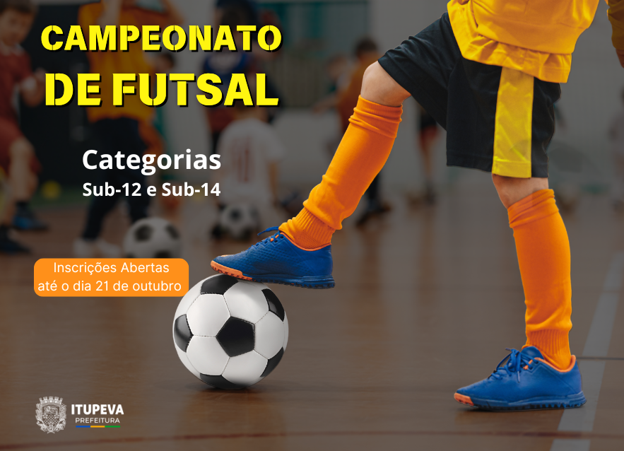 Inscrições para Campeonato de Futsal sub-12 e sub-15 estão abertas