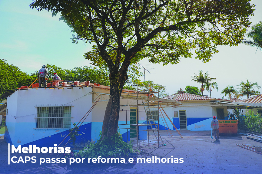 Prédio de Saúde Mental passa por reforma para troca de telhado, parte elétrica, portas e janelas