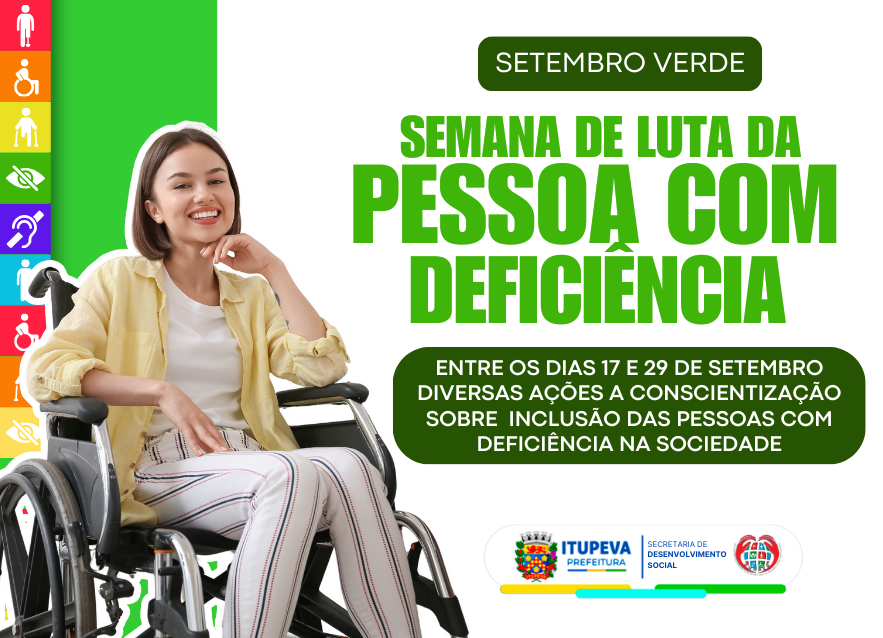 Prefeitura terá ações pelo Setembro Verde e pela Semana de Luta da Pessoa com Deficiência