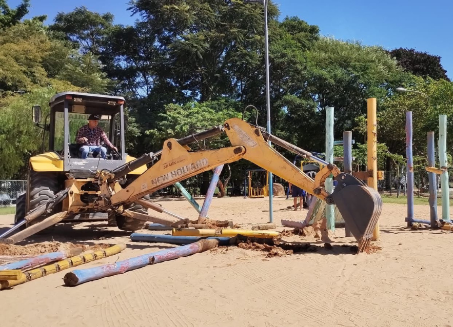Prefeitura inicia revitalização do parque infantil no Parque da Cidade, que passa a se chamar Parque Infantil Ariane do Carmo