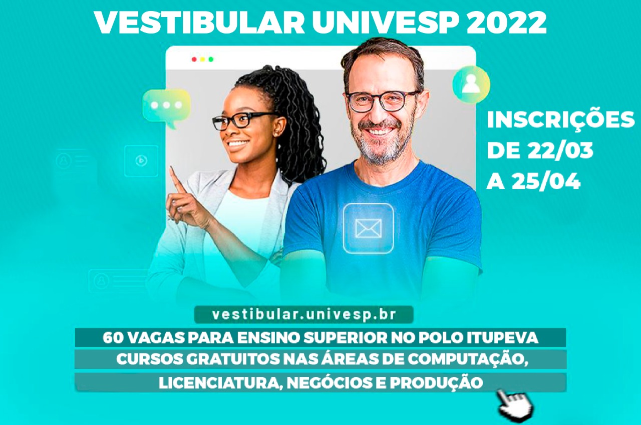 Vem aí o vestibular Univesp; são 60 vagas para Ensino Superior no Polo Itupeva