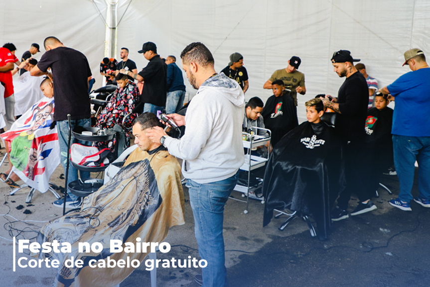 ‘Festa no Bairro’ na Nova Monte Serrat rende mais de 300 cortes de cabelo gratuitamente