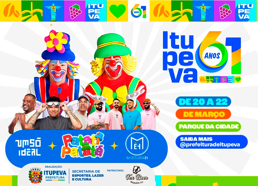 61 anos de Itupeva: município terá três dias de programação especial no Parque da Cidade