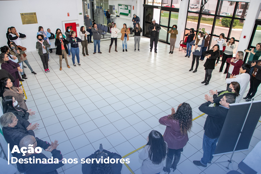SIPAT promove ação de consciência corporal no saguão do Paço Municipal