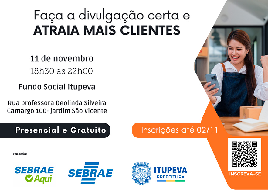 Sebrae Aqui promove oficina gratuita ‘Faça a divulgação certa e atraia mais clientes’; saiba como se inscrever