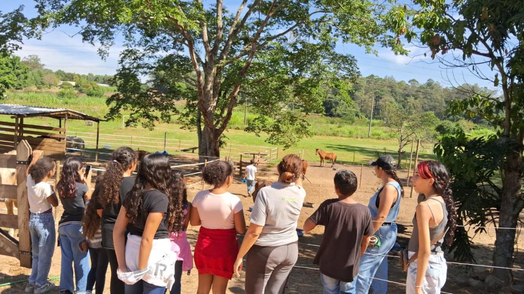 Crianças e adolescentes do CRAS Hortênsias participam de vivência em equoterapia