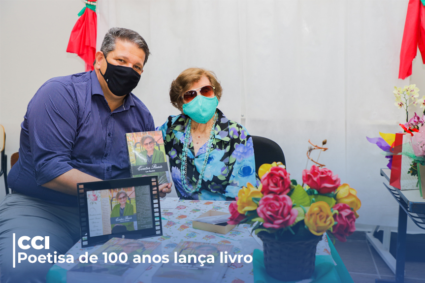 Poetisa de 100 anos lança livro de memórias e experiências de vida; Prefeito e vice prestigiam