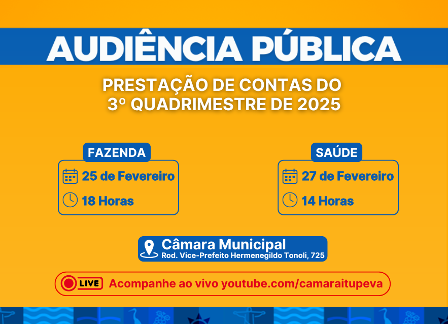 Prefeitura apresenta prestação de contas de 3º quadrimestre de 2025 das Secretarias da Fazenda e de Saúde