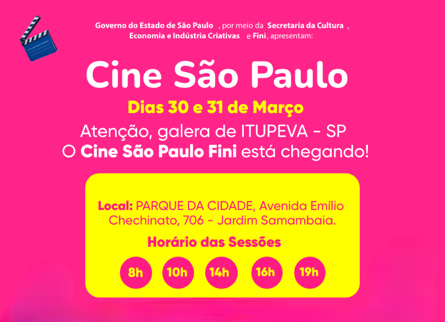 Itupeva recebe cinema itinerante gratuito com pipoca e refrigerante na próxima semana