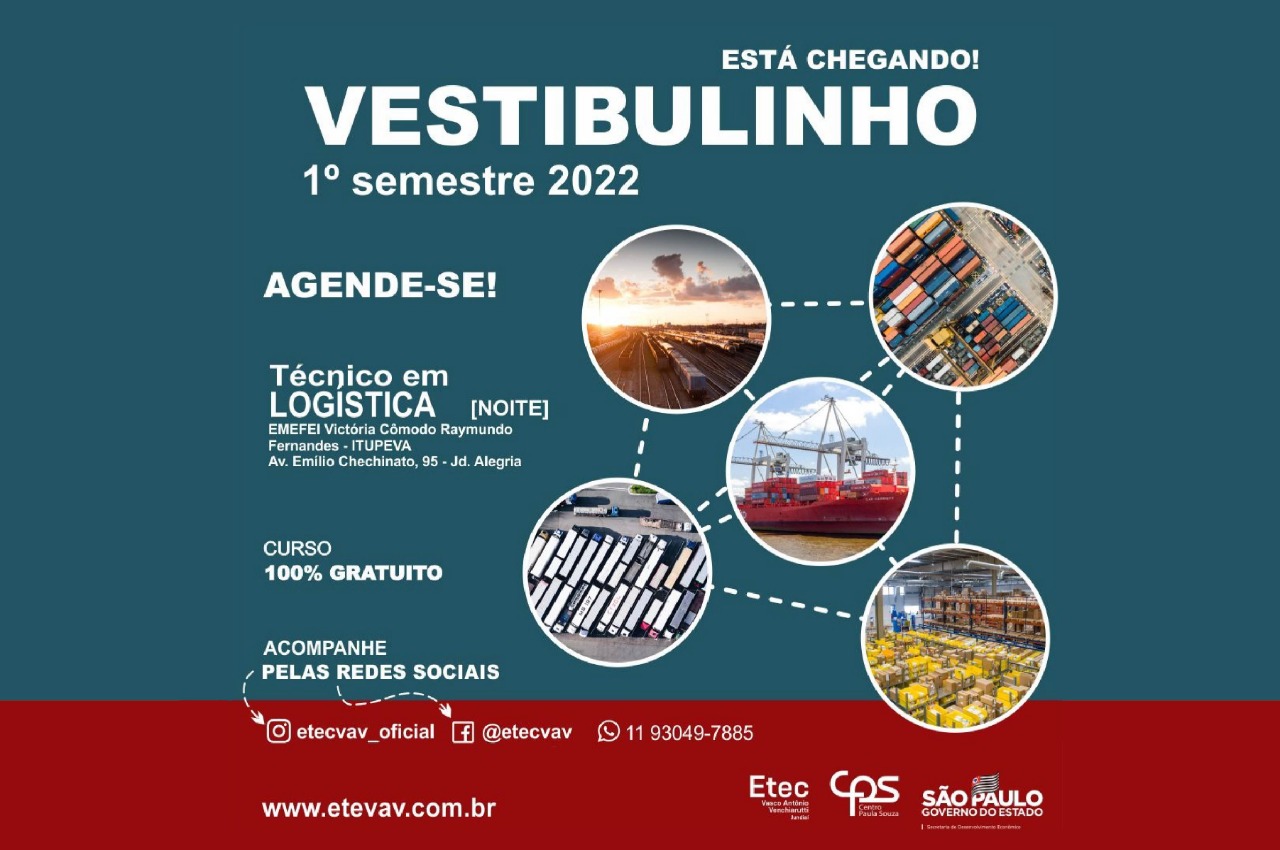 Prefeitura e Etec abrem 40 vagas para técnico em Logística; inscrições iniciam no dia 26/10