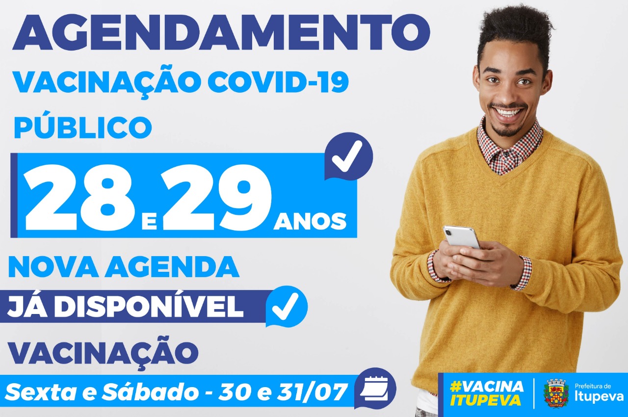 Itupeva inicia agendamento de pessoas com 28 e 29 anos; vacinação na sexta e sábado