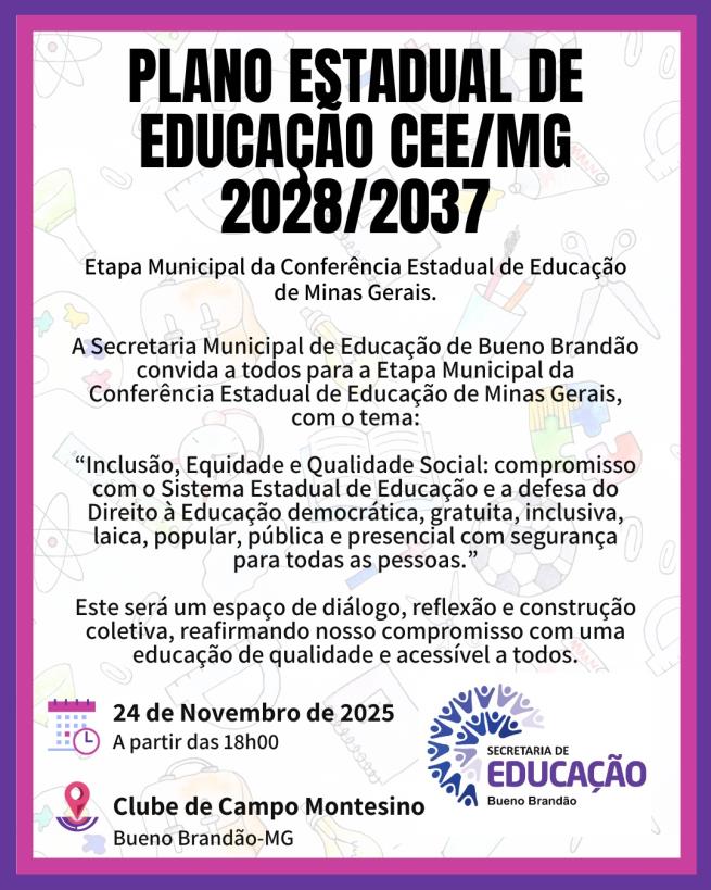 Etapa CONVITE: Municipal da Conferência Estadual de Educação de Minas Gerais
