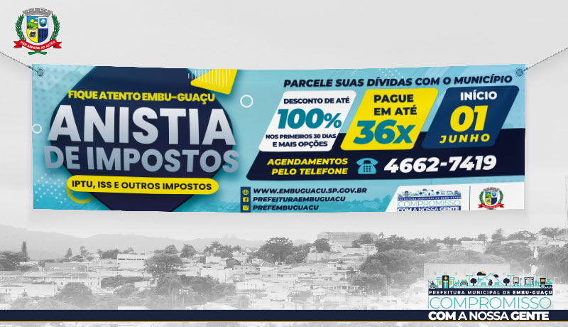 FIQUE ATENTO! ANISTIA SE INICIA NO DIA 01 DE JUNHO