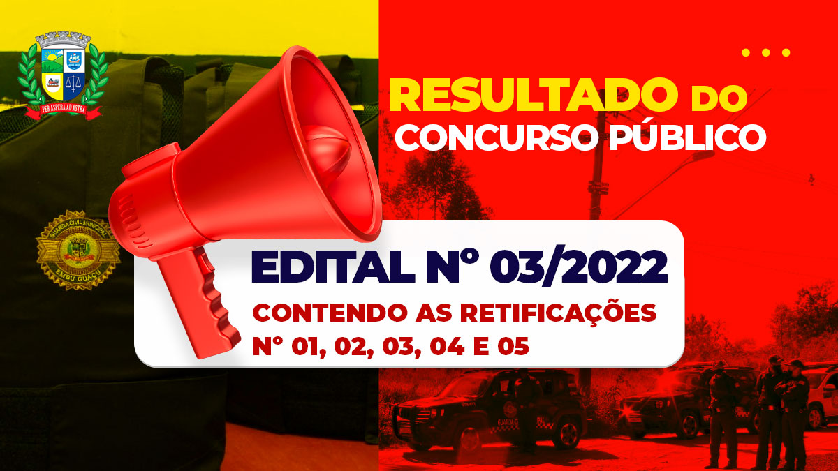 RETIFICAÇÃO DO CONCURSO PÚBLICO – EDITAL Nº 03/2022 