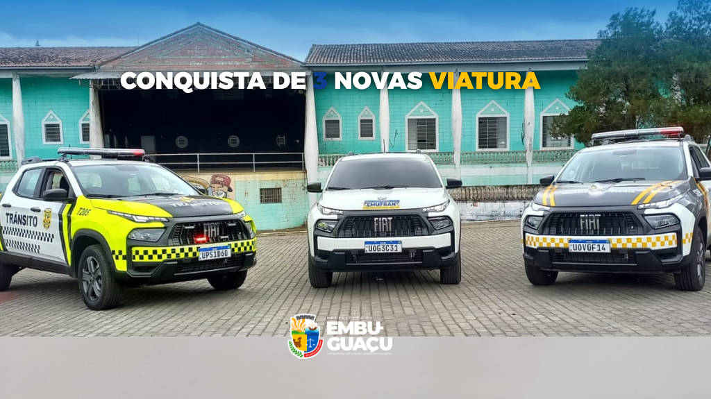 Prefeitura conquista três novas viaturas para a SEMUTRANS