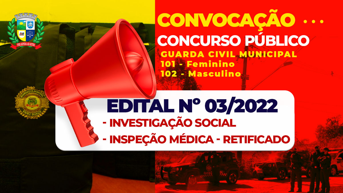 CONVOCAÇÃO DO CONCURSO PÚBLICO – EDITAL Nº 03/2022