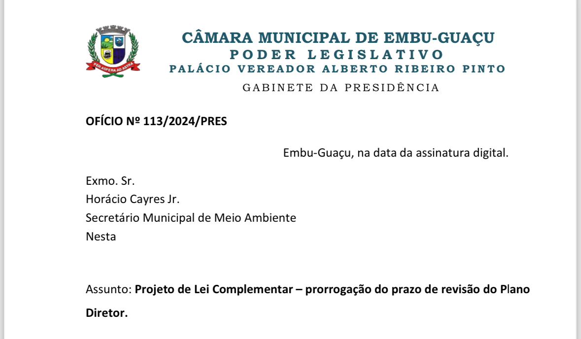 Comunicado Oficial: Cancelamento da Revisão do Plano Diretor 2024