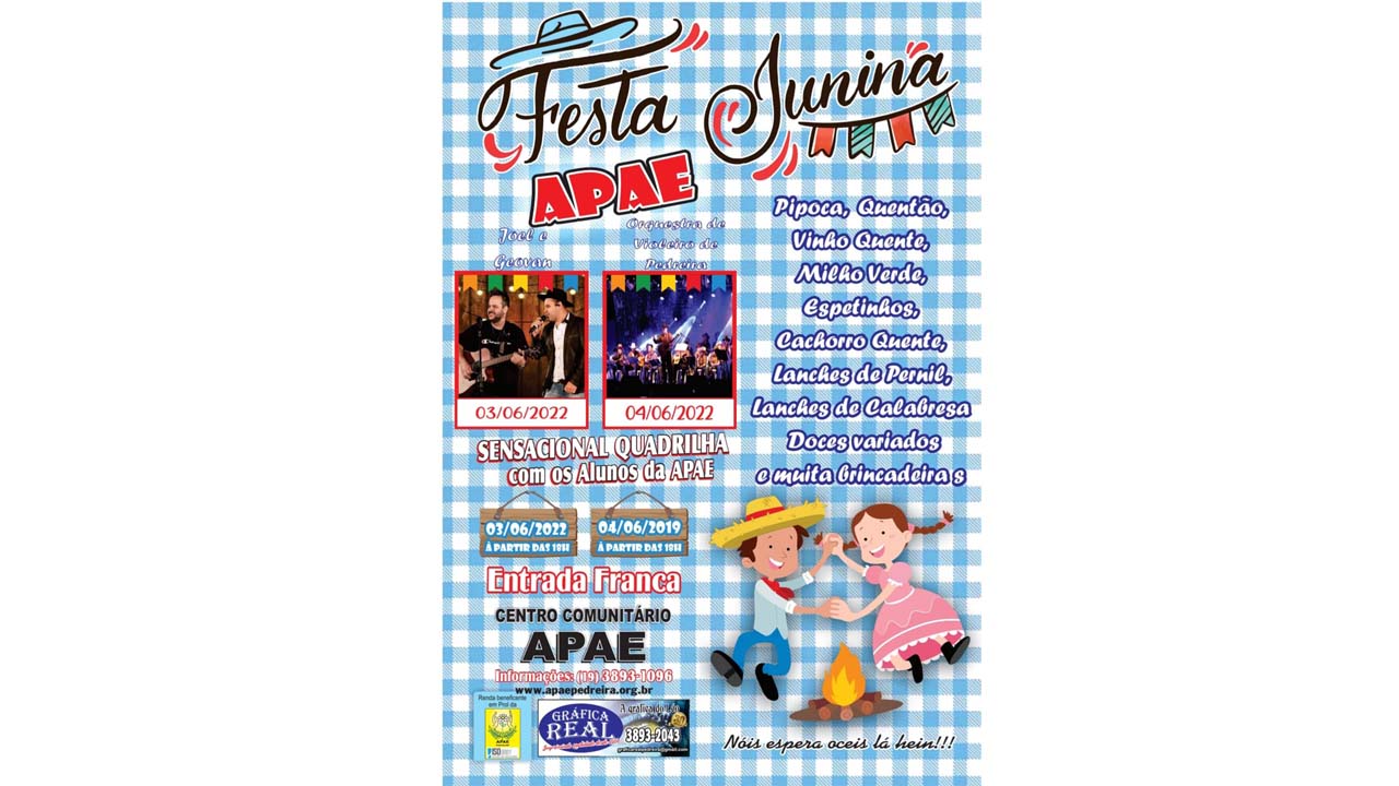 APAE de Pedreira realiza sua “Festa Junina” nesta sexta-feira e sábado