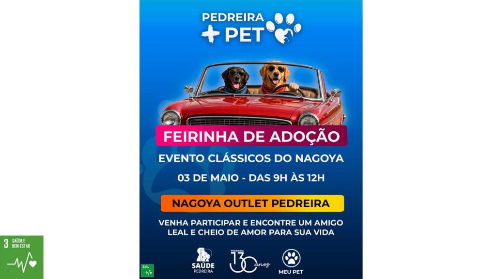 “Feira de Adoção” acontece neste domingo, 03 de maio, no Encontro de Carros Antigos do Nagoya