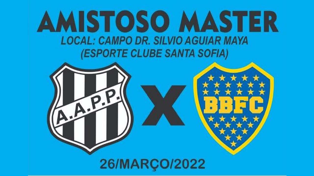 Ponte Preta e Boca Búzios estarão disputando “Jogo Amistoso Master” em Pedreira