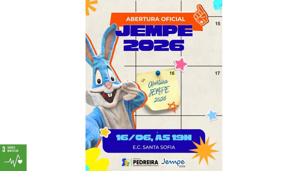 Solenidade de abertura do JEMPE 2026 acontece na terça-feira, 16 de junho