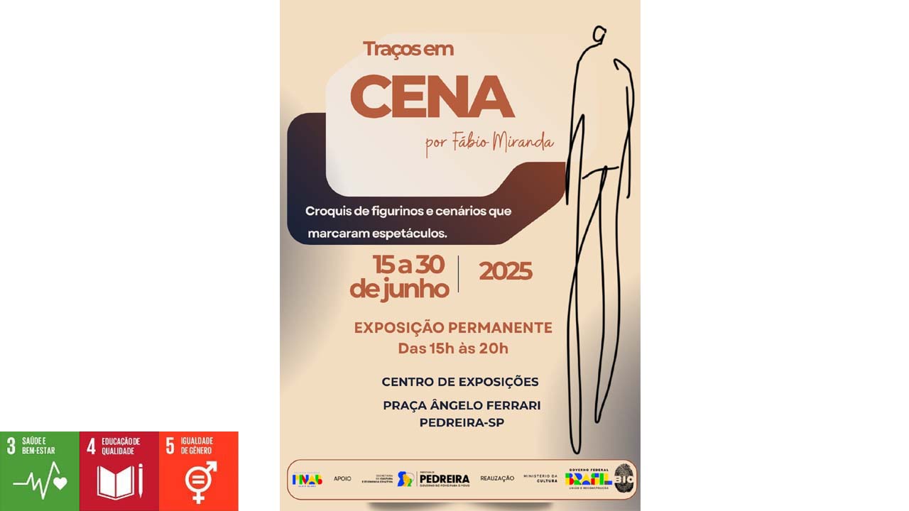 Exposição “Traços em Cena” acontece no Centro de Exposições da Praça Ângelo Ferrari de 15 a 30 de junho