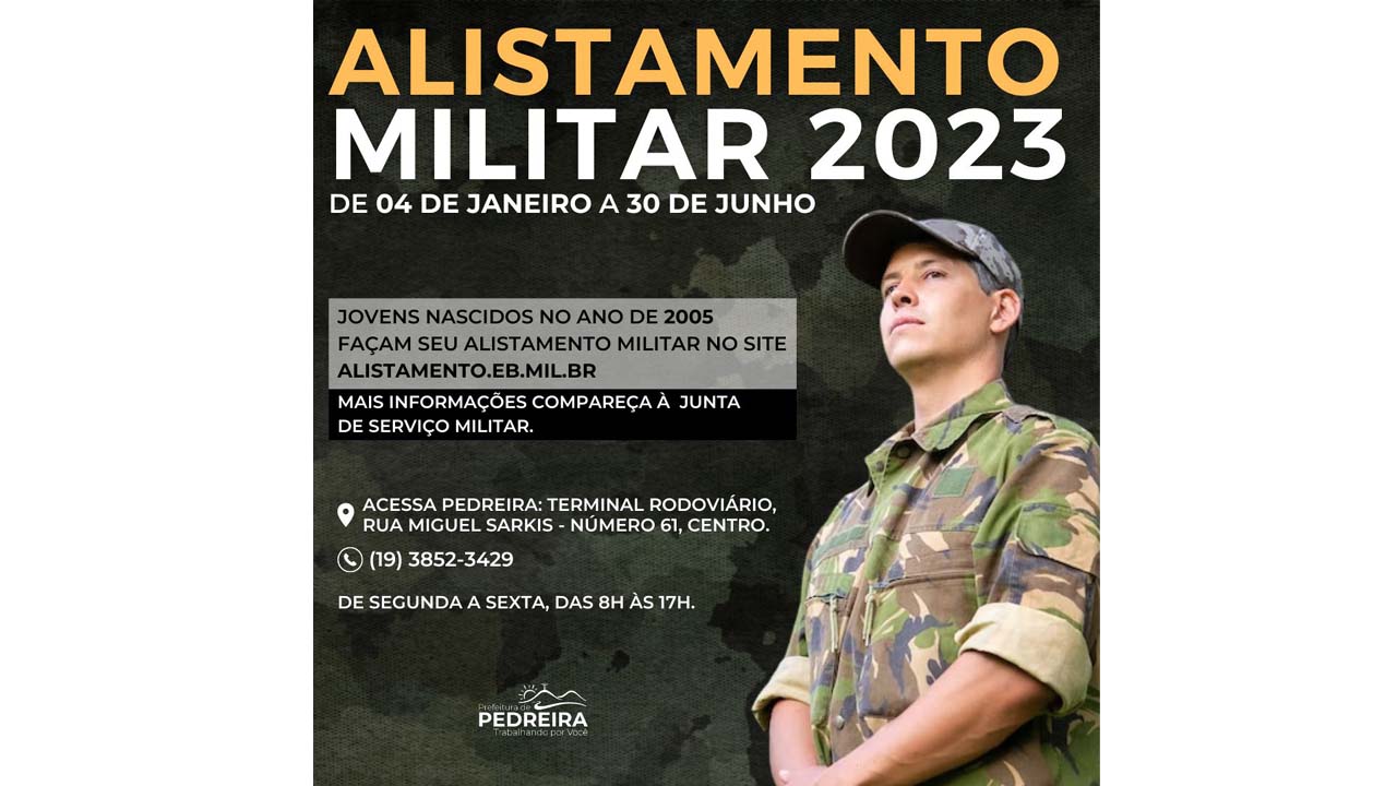 JOVENS QUE COMPLETAM 18 ANOS EM 2023 JÁ PODEM SE ALISTAR NO SERVIÇO MILITAR