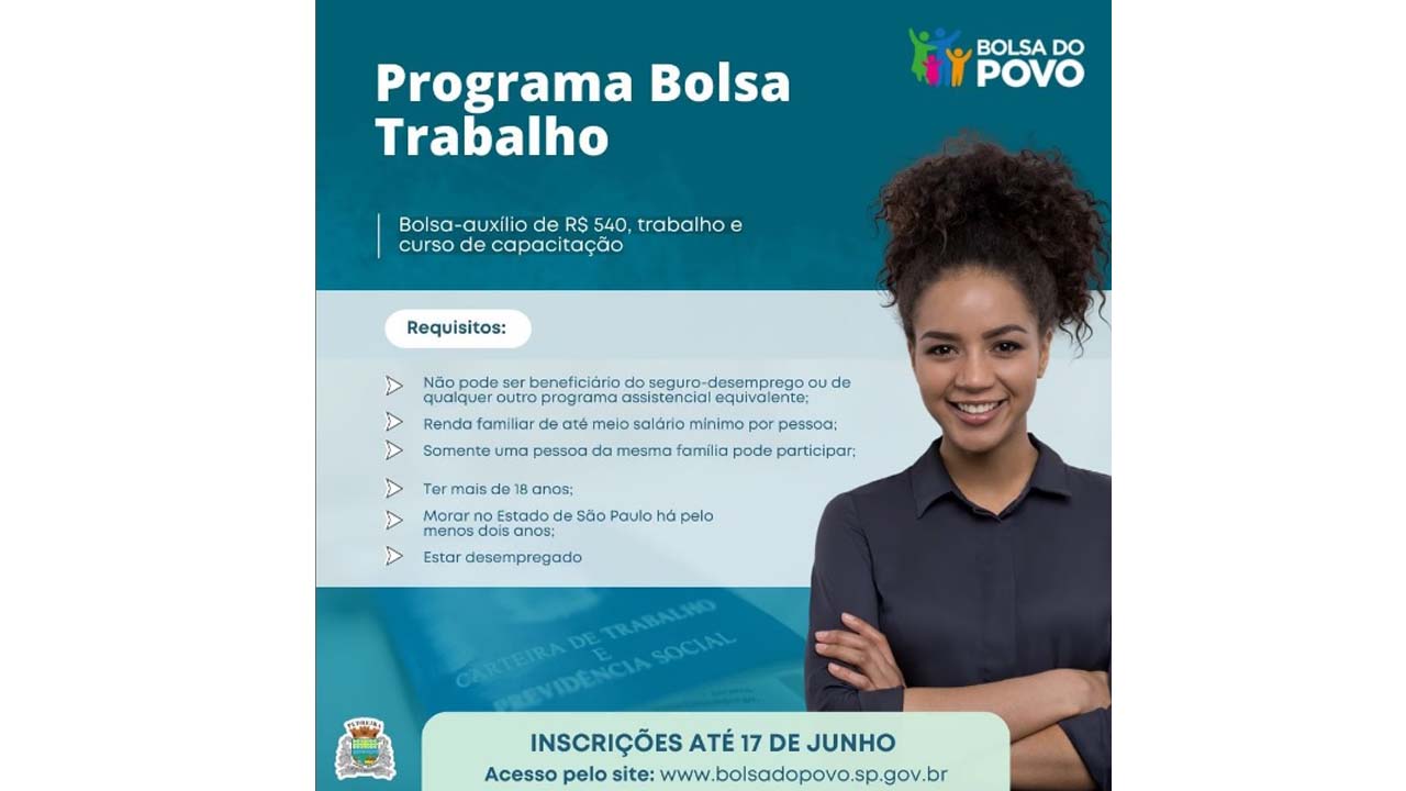 Prefeitura de Pedreira recebe inscrições para o“Bolsa Trabalho”