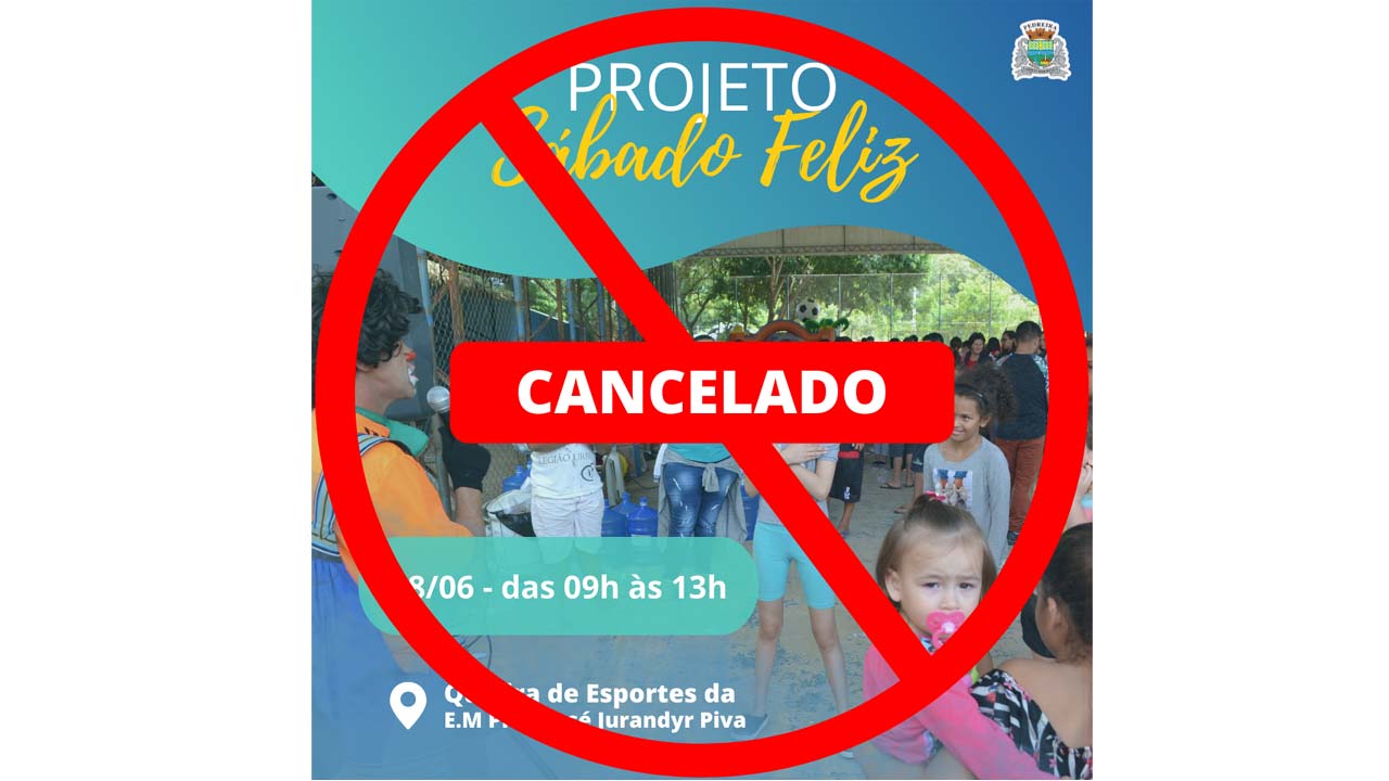 Prefeitura de Pedreira cancela a realização do ‘Sábado Feliz’ no Jardim Triunfo