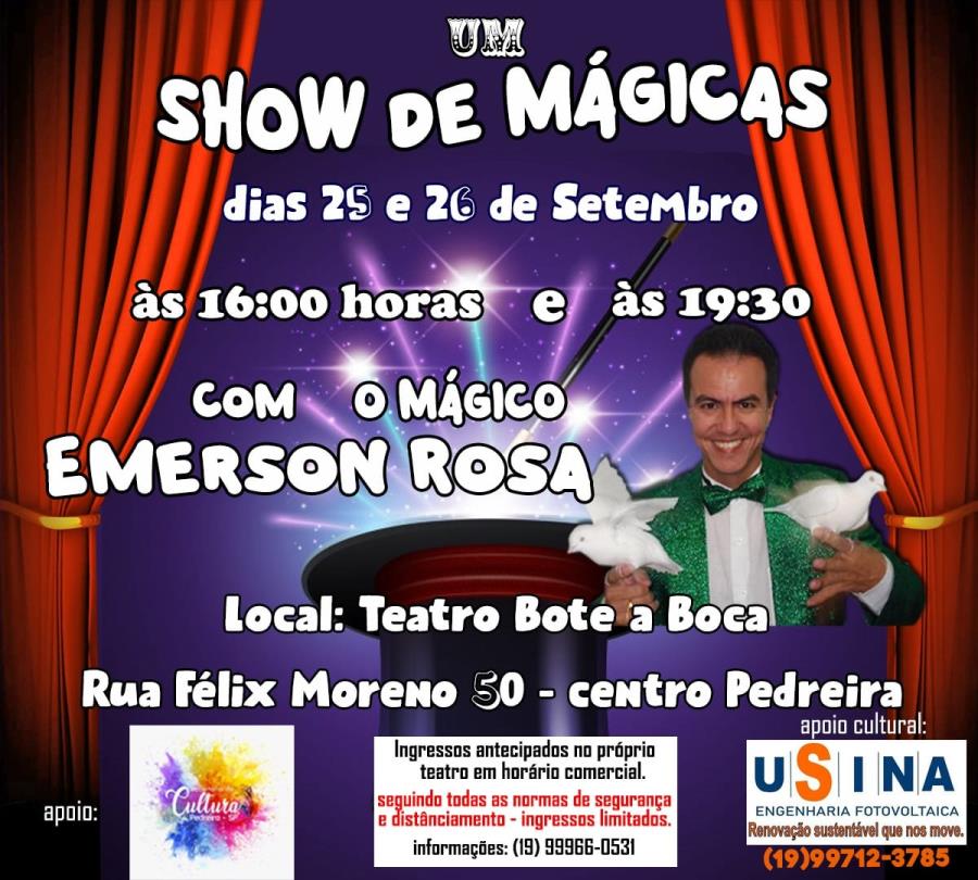 “Show de Mágicas” no Teatro Bote a Boca acontece nos dias 25 e 26 de setembro