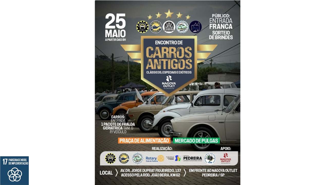 Pedreira vai sediar Encontro de Carros Antigos com entrada gratuita