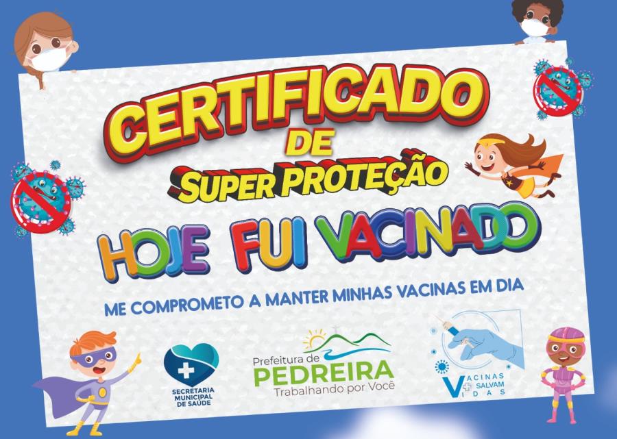 Pedreira recebeu 2.280 doses da Coronavac para vacinação de crianças