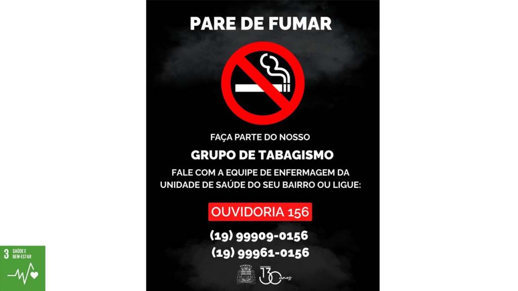 Secretaria de Saúde de Pedreira oferece programa para quem deseja abandonar o Cigarro