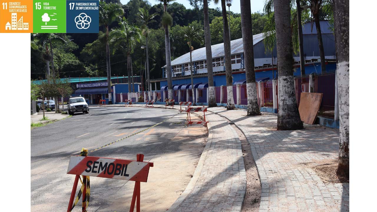 Prefeitura de Pedreira está construindo Ciclofaixa na orla do Rio Jaguari