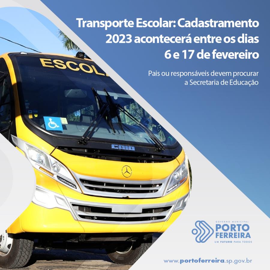 Transporte Escolar Cadastramento 2023 Acontecerá Entre Os Dias 6 E 17 De Fevereiro Prefeitura 6718